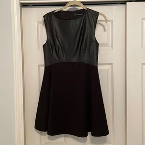 Black French Connection Dress with Leather Details